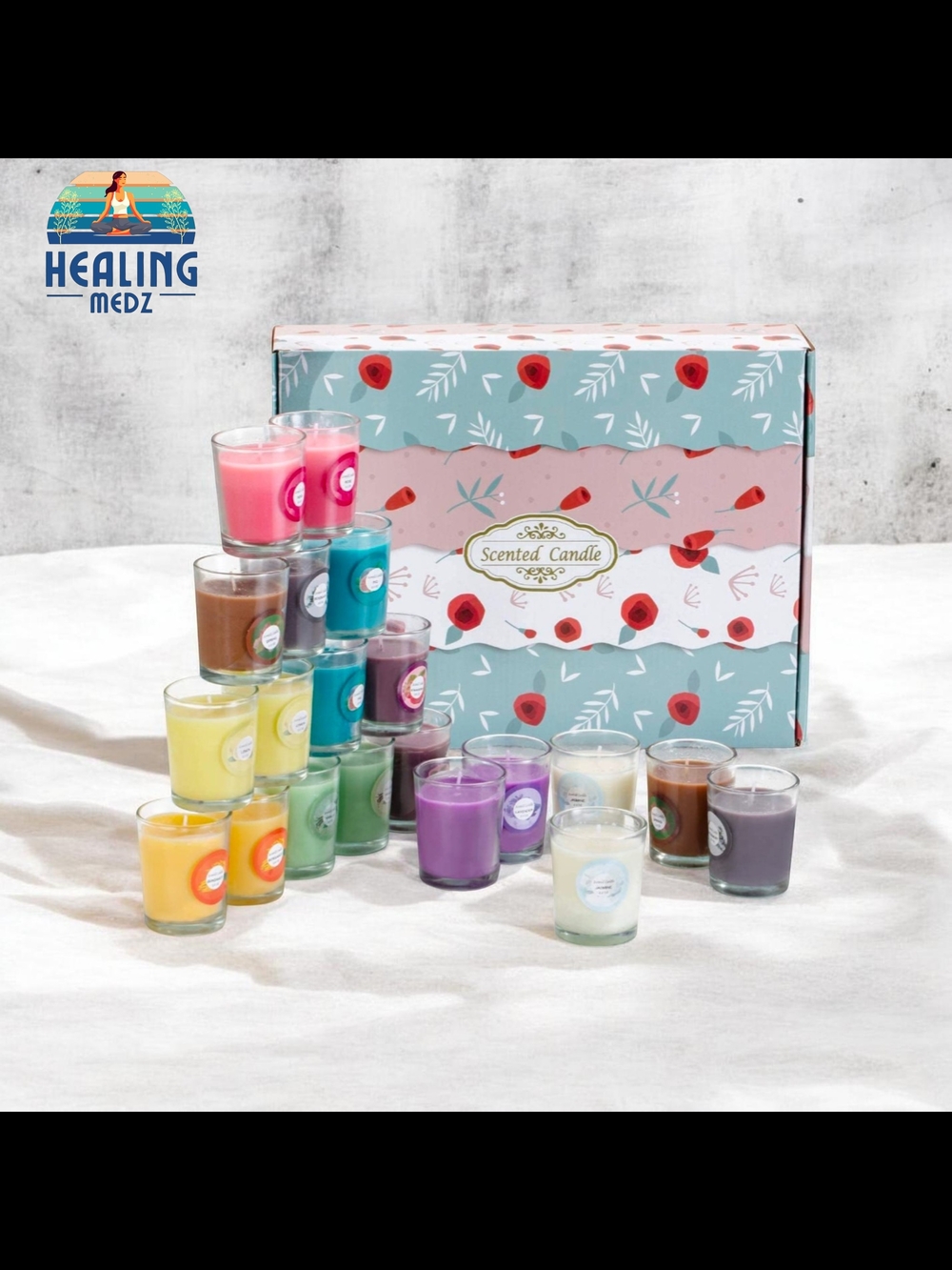 20 Scented Candles, Jasmine, Rose, Vanilla, Bergamot, fig, Lavender, Lemon